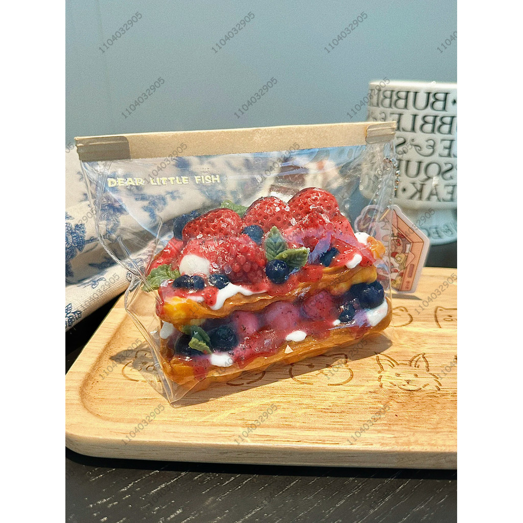Berry Napoleon Pastry Taba Squishy Strawberry Napoleon Cake Pastry Dessert Squeeze Toy Mochi Toy Str