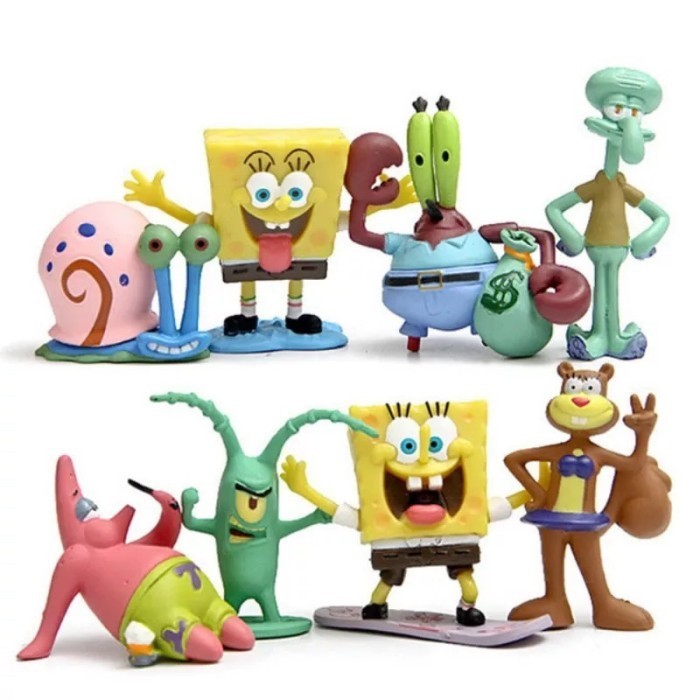 Topper Kue Figure Spongebob Squarepants Set isi 8