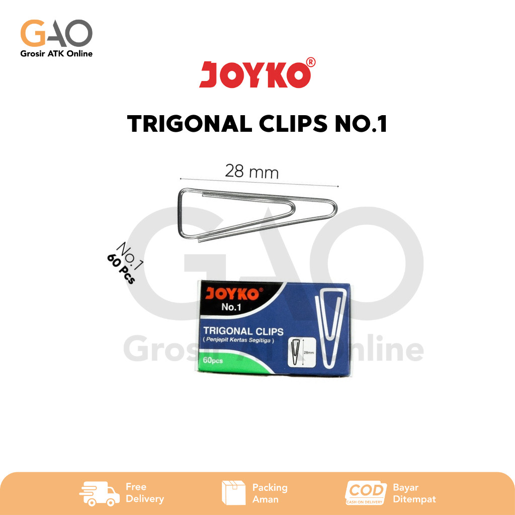

Trigonal Clips Joyko NO.1 / Klip Penjepit Kertas Segitiga Joyko NO.1