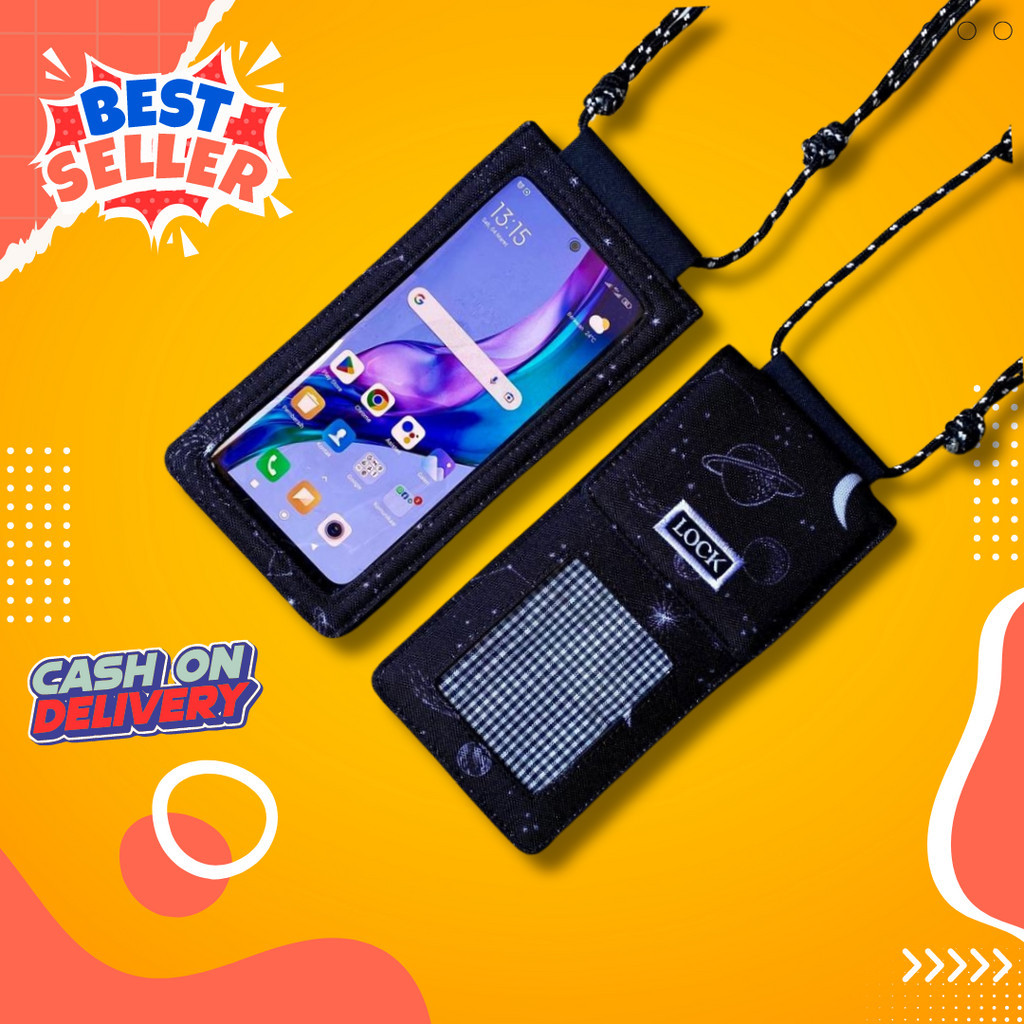 Aly Dompet HP Wanita ID Card Holder dan Uang Selempang Tas HP Wanita Touchscreen Tas Selempang