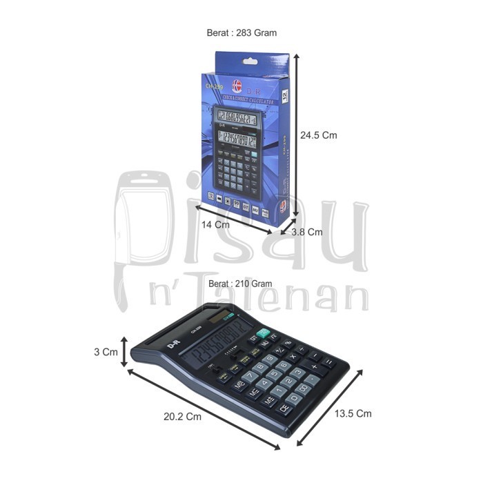 

D-R CH299 Kalkulator 2 Layar 12 Digit