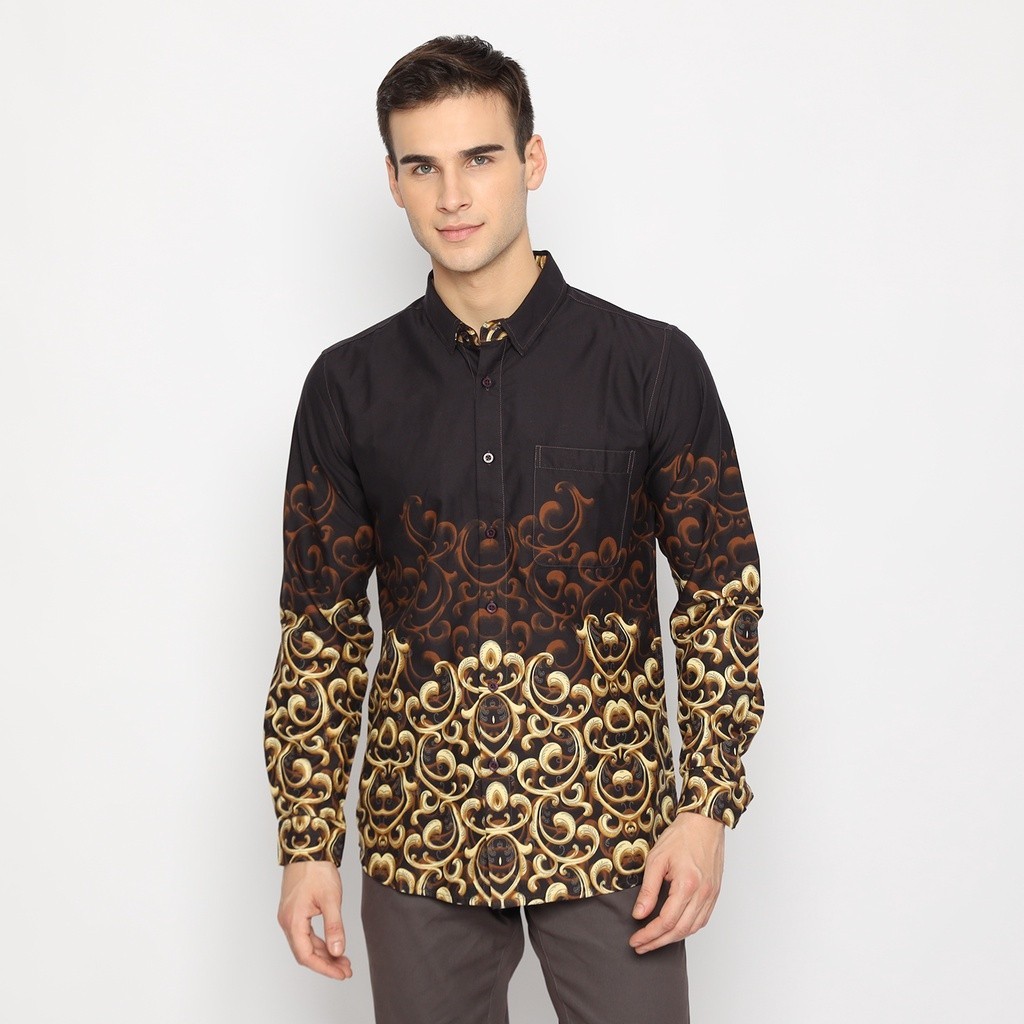 Dbritano RICARDO kemeja batik lengan panjang coklat 32294 SIZE 3L