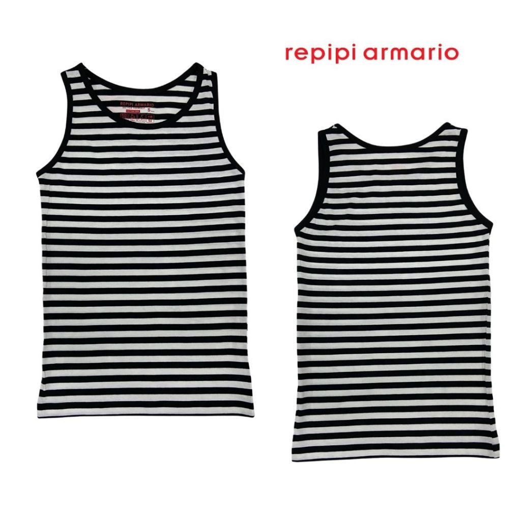 REPIPI ARMARIO Singlet Anak Salur Hitam Putih Hydrocool XS - L