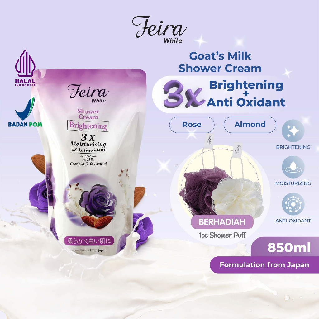 Feira White Rose Shower Cream Refill 850Ml
