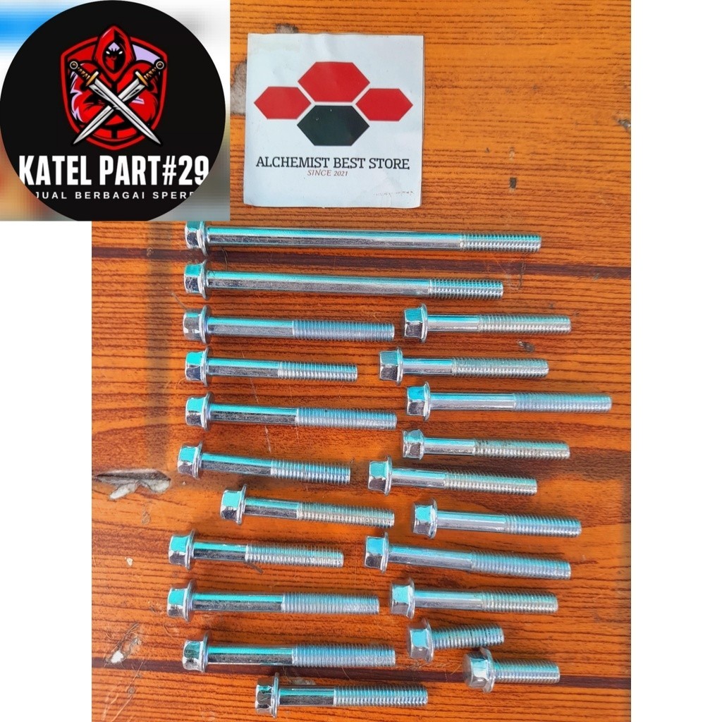 COD Baut Block Mesin Vixion 1Set / Baud Block Mesin Yamaha Vixion 1Set / Baut Baud Block Mesin 1Set 