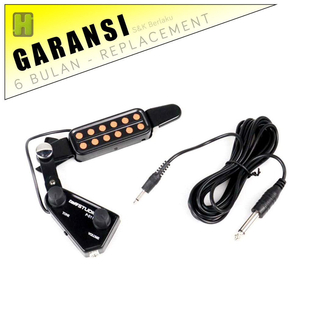 [COD] Pick Up Gitar Akustik Transducer Pickup ke Listrik 12 Hole Volume Tone Control P-012 Microphon