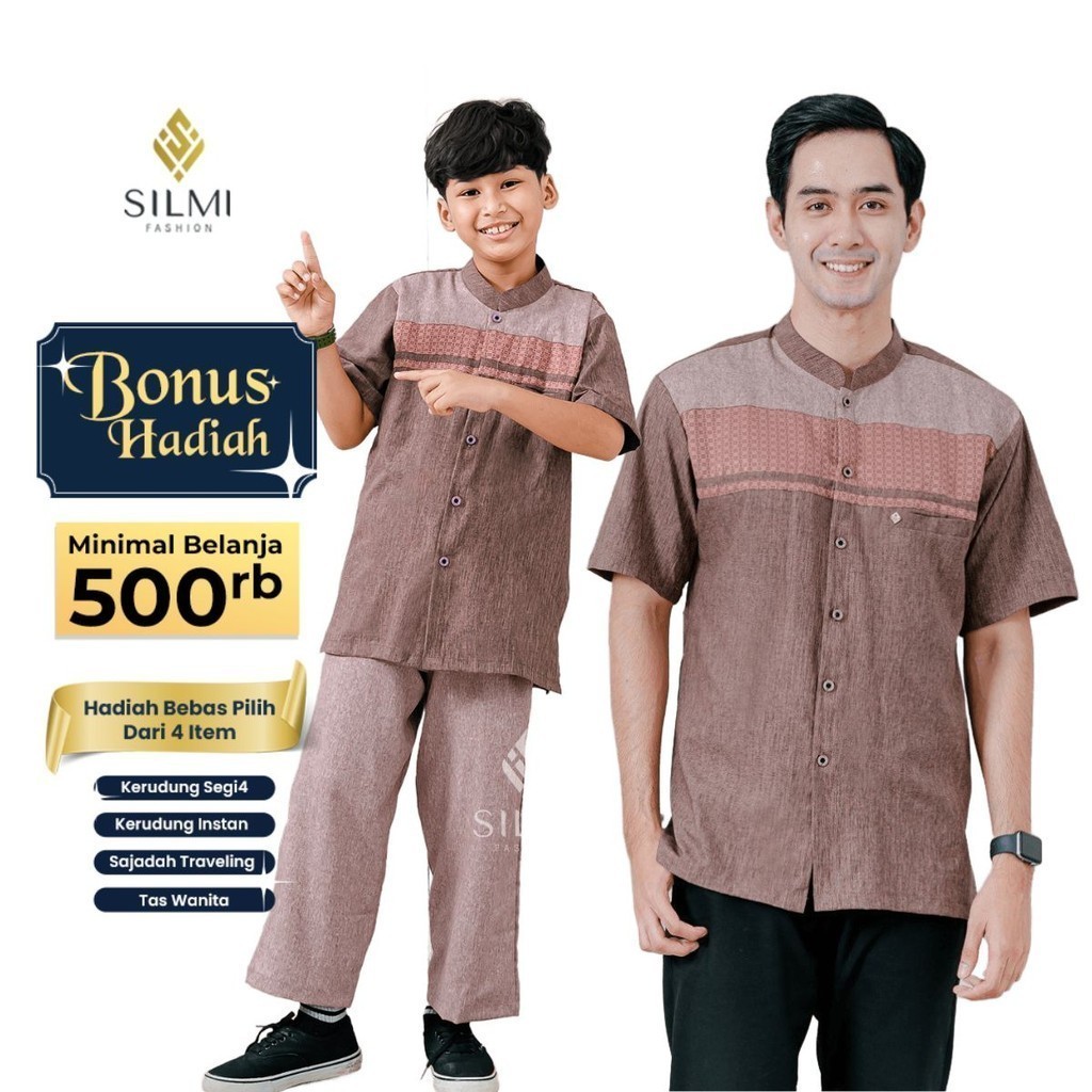 Baju Koko Couple Pasangan Ayah Anak Terbaru Kekinian Silmi Indira Family