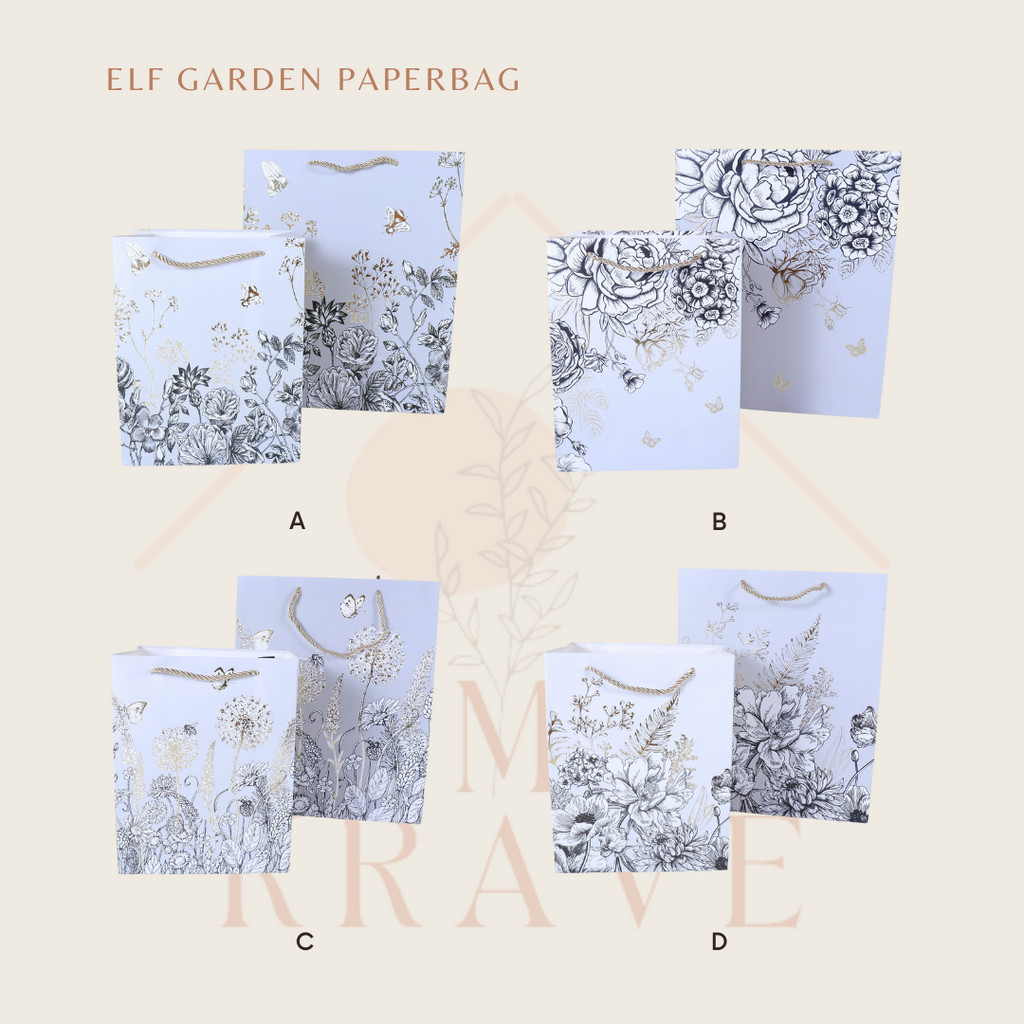 

RUMAH KRAVE - Elf Garden Paperbag Putih Bunga Gold