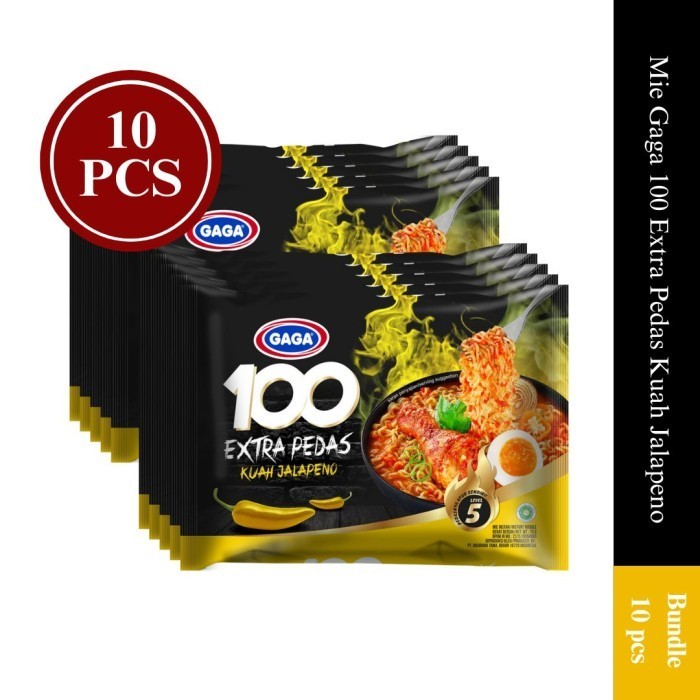 

Mie Gaga 100 Extra Pedas Kuah Jalapeno Bundle 10