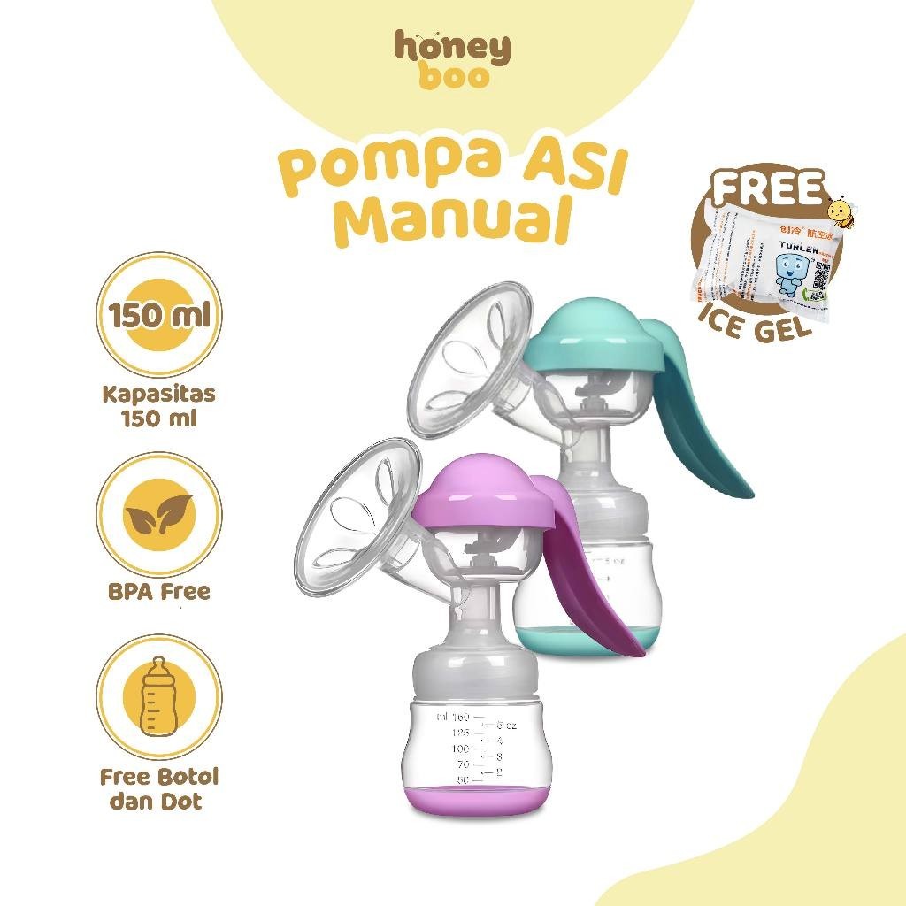 YR97LV Honey Boo - Pompa ASI Manual Aman 150 ml Breast Pump BPA Free Praktis PA03
