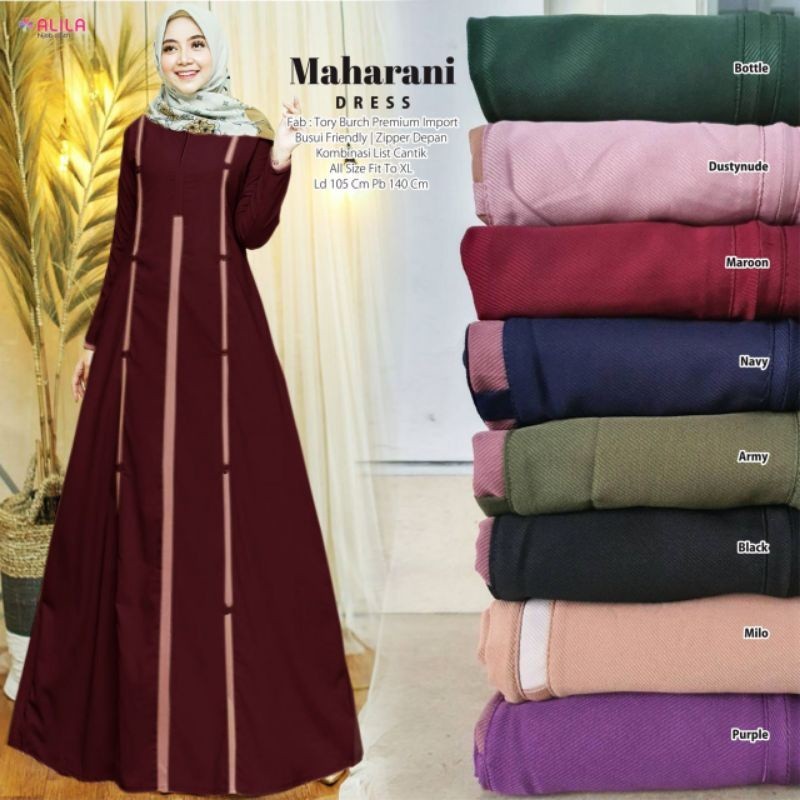 CALLIANA - COD ORIGINAL ALILA - GAMIS ZUNA MAHARANI GAMIS MUSLIM POLOS MIX LIST FIT XL LD 105 DRESS 