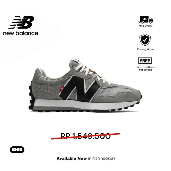 Sepatu New Balance 327 'Levis Grey Black' Original BNIB