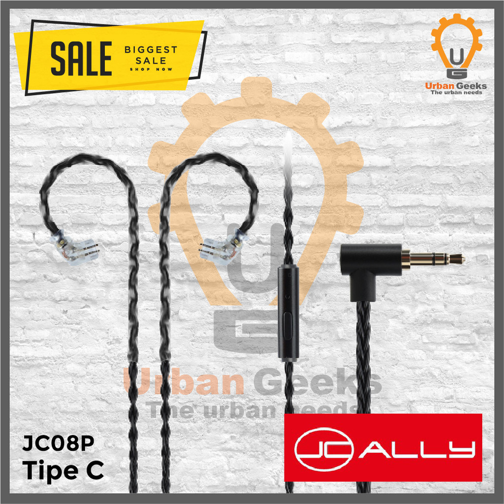 JC Ally Jcally JC08 Black (MIC) 8 Core Copper cable upgrade for Earphone KZ