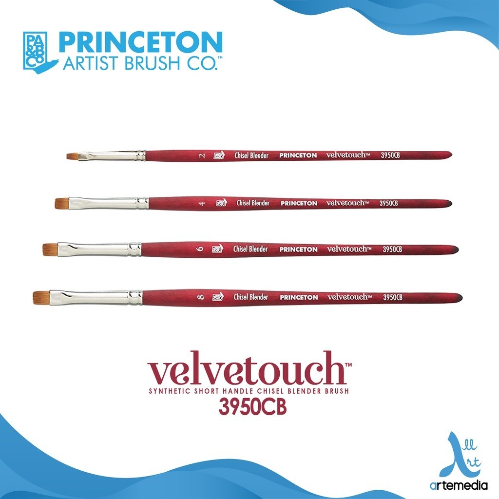 

Princeton Velvetouch 3950CB Chisel Blender Watercolor Synthetic Brush Short Handle Kuas Lukis