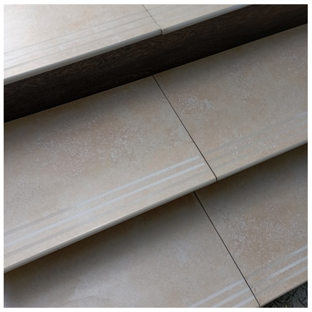 Steposing Granit 30x50 Warna Cream Semburat Coklat  Motif Batu