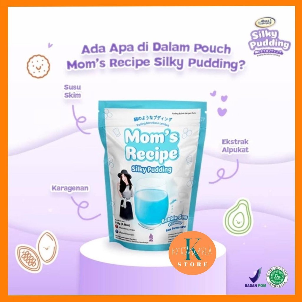 

Silky Pudding Pouch Bubble Gum Flavour 110gr Puding Rasa Permen Karet Mom's Recipe