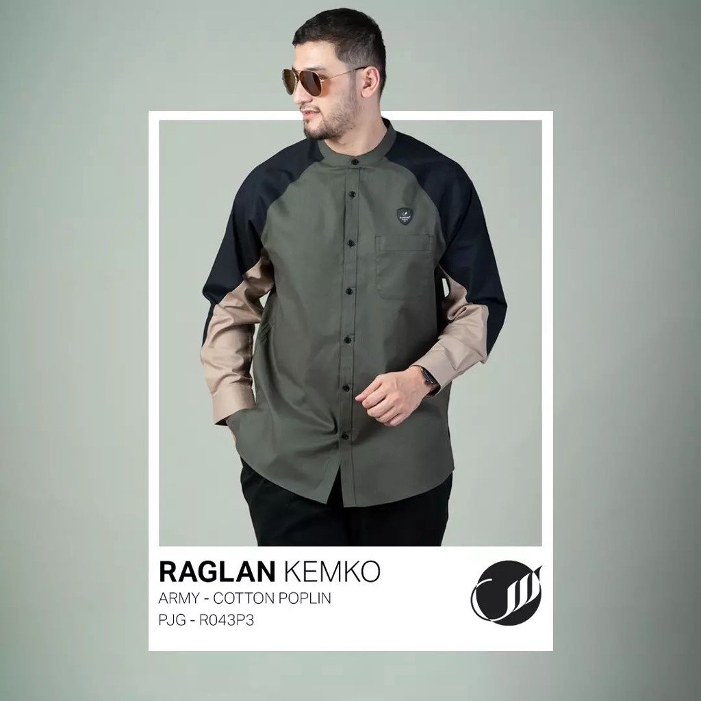 SAMASE Kemko Raglan R043P  Kemeja Koko Lengan Panjang  Samase