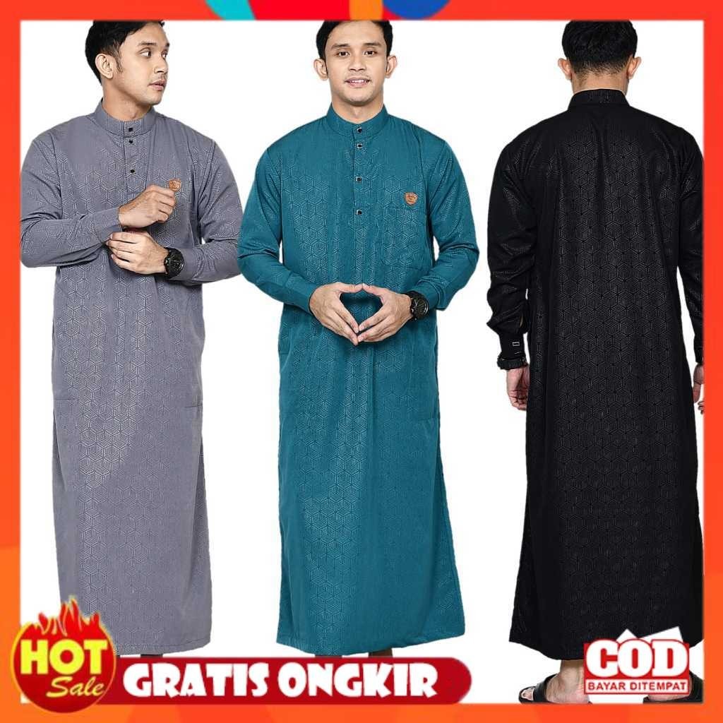 KAIN ADEM HALUS TEBAL / Jubah Manset Hexagonal Model Haramain Gamis laki laki Pria dewasa