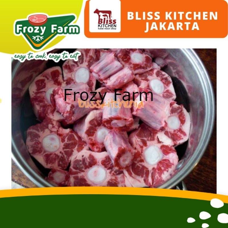 

Buntut Sapi Impor AUS Oxtail Center Cut Ukuran M Sedang / Campur 3-7cm