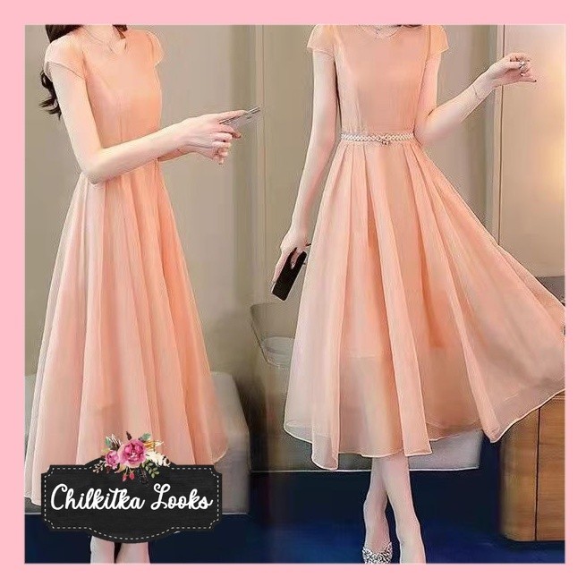 CHILKITKA LOOKS KOREAN FASHION WANITA dress korean style pink jumbo wanita korea
