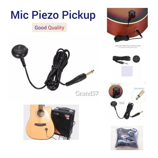 Piezo pickup kontak gitar mic pickup clip-on mik transducer adeline ad