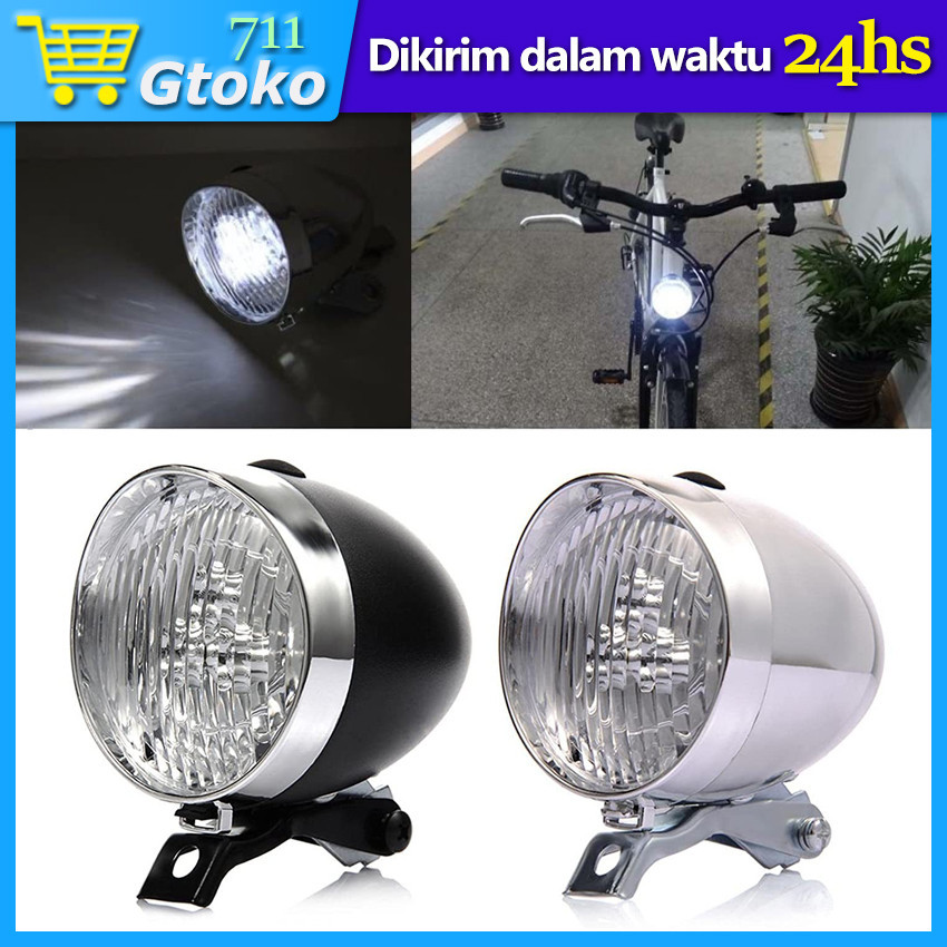 Lampu Depan Sepeda Ontel Jadul Retro Vintage LED Bicycle Front Light
