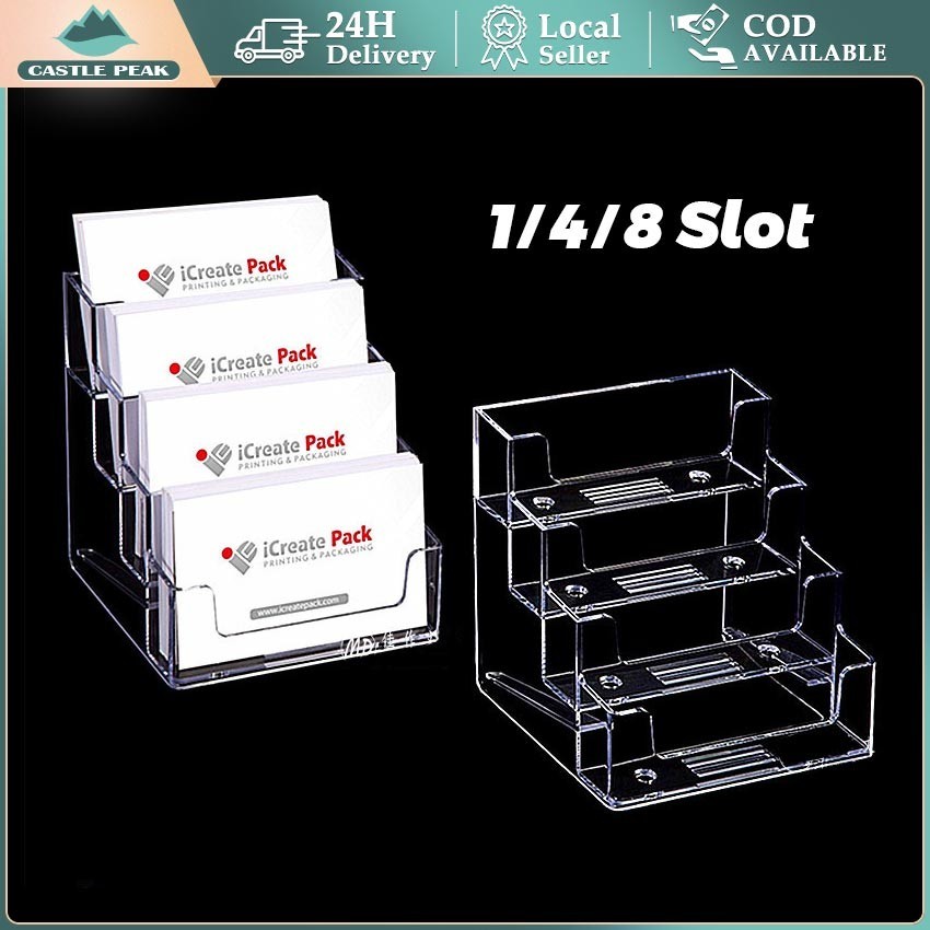 

8 Slot Stand Kartu Nama Akrilik / Acrylic Name Card Holder L Price Tag Harga