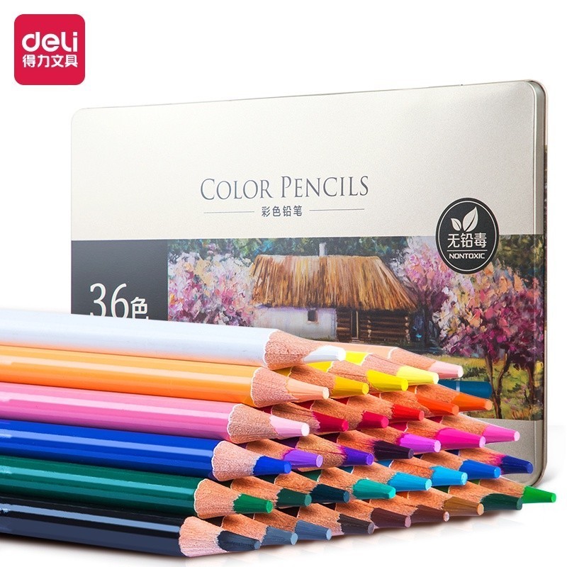 

Deli High-grade Oil Pencil Color Pensil Warna Minyak 36 Warna 6566