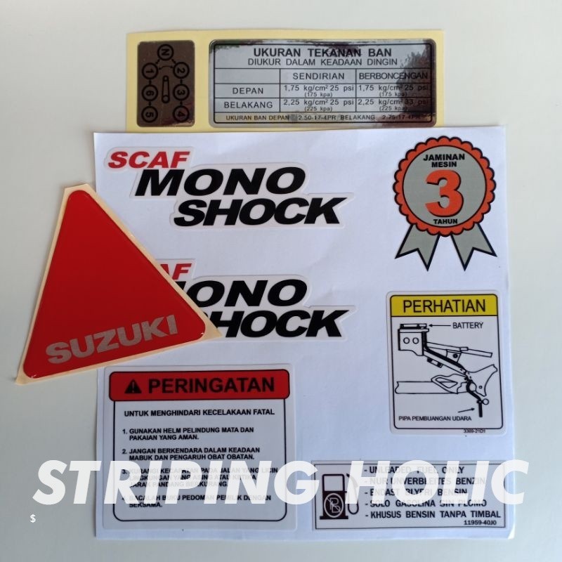 STIKER SET WARNING PERHATIAN SUZUKI