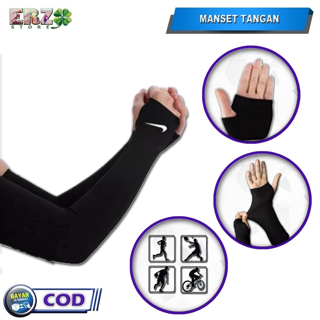 GRATIS ONGKIR Arm Sleeve Manset Mangset Deker Tangan Pria Cowok Panjang Volly
