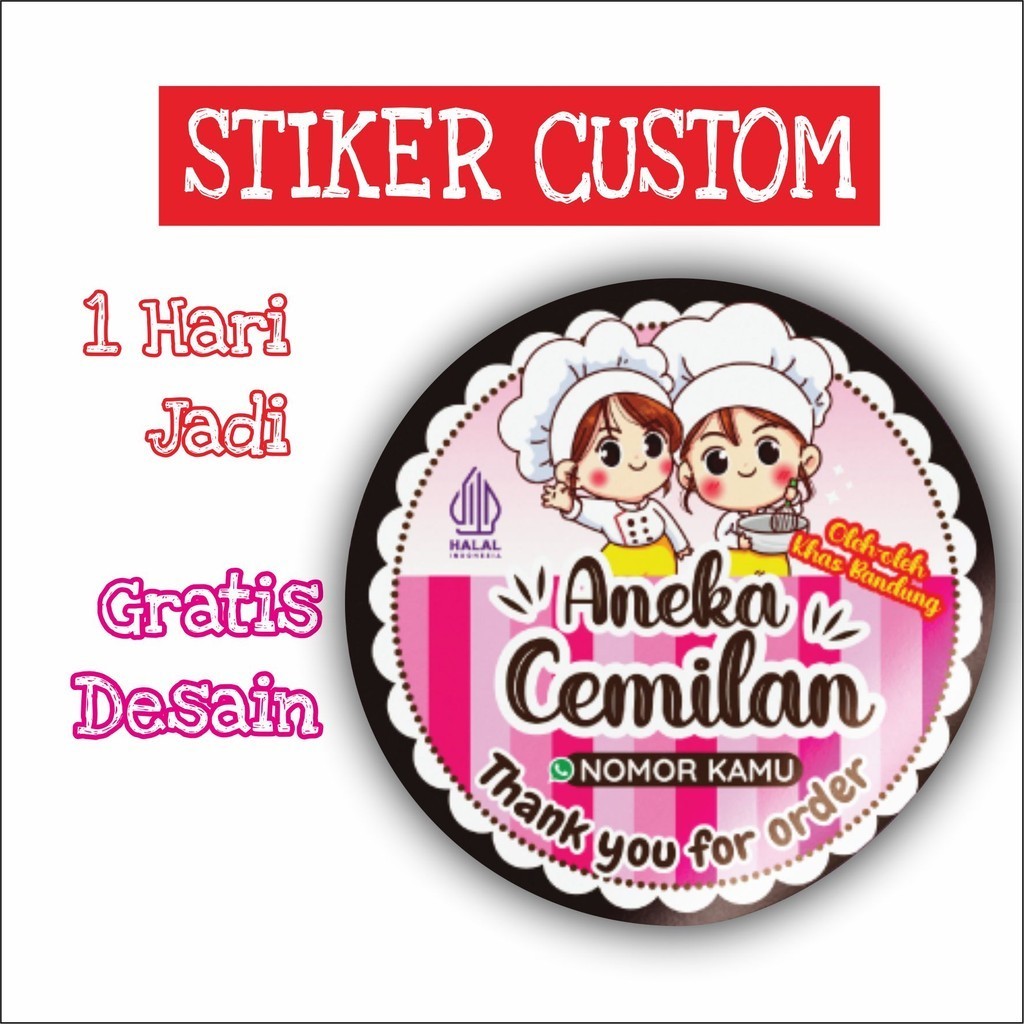 

(5CM) Stiker Makanan Stiker Label Makanan Stiker Kemasan Produk Stiker Label Kemasan Stiker Cutting Logo Custom Stiker Custom Label Kemasan Makanan Sticker Lable Brand Custom Stiker Desain Suka