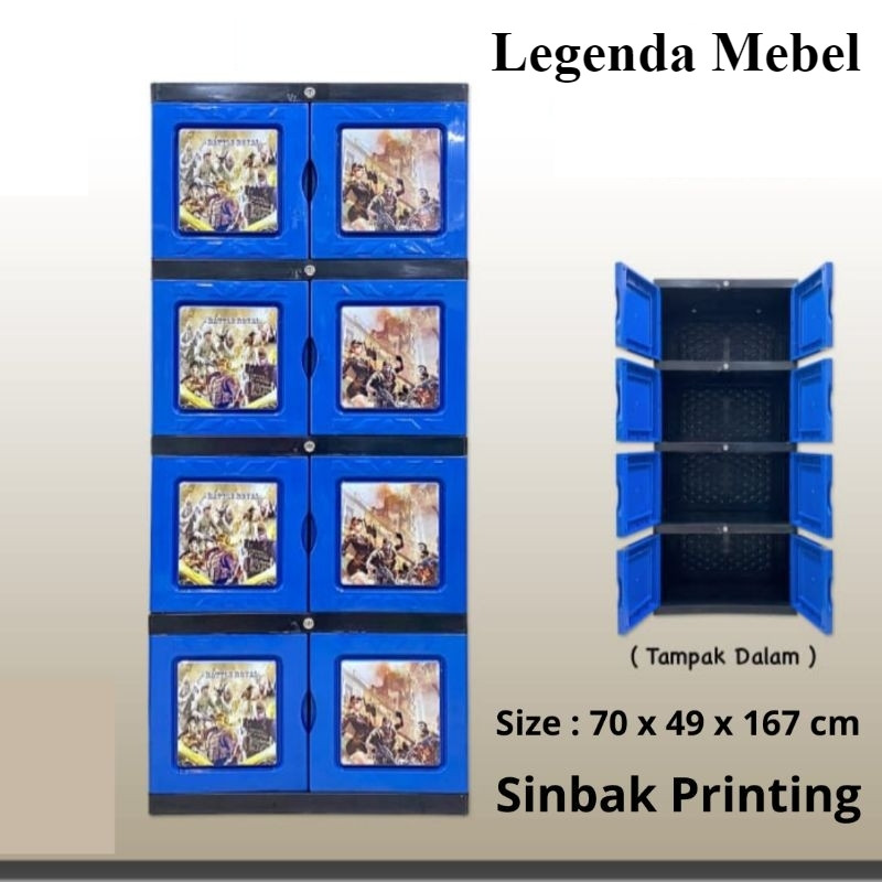 Bisa COD Lemari Plastik Sinbak 4 Susun Motif Printing Termurah Terlaris  Pekalongan,Cirebon,Kuningan