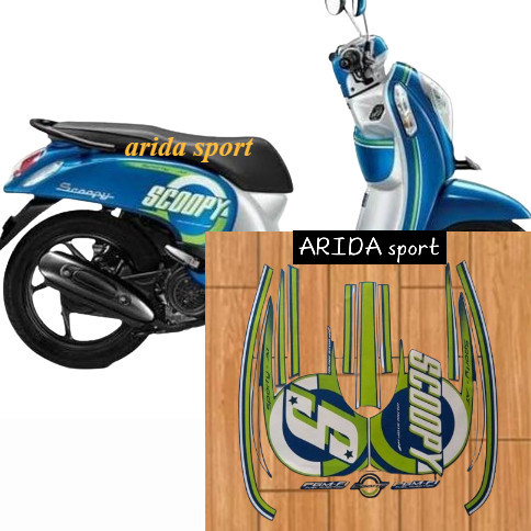 Stiker Striping   scoopy esp sporty fi 2015 2016 biru motif striping original scoopy