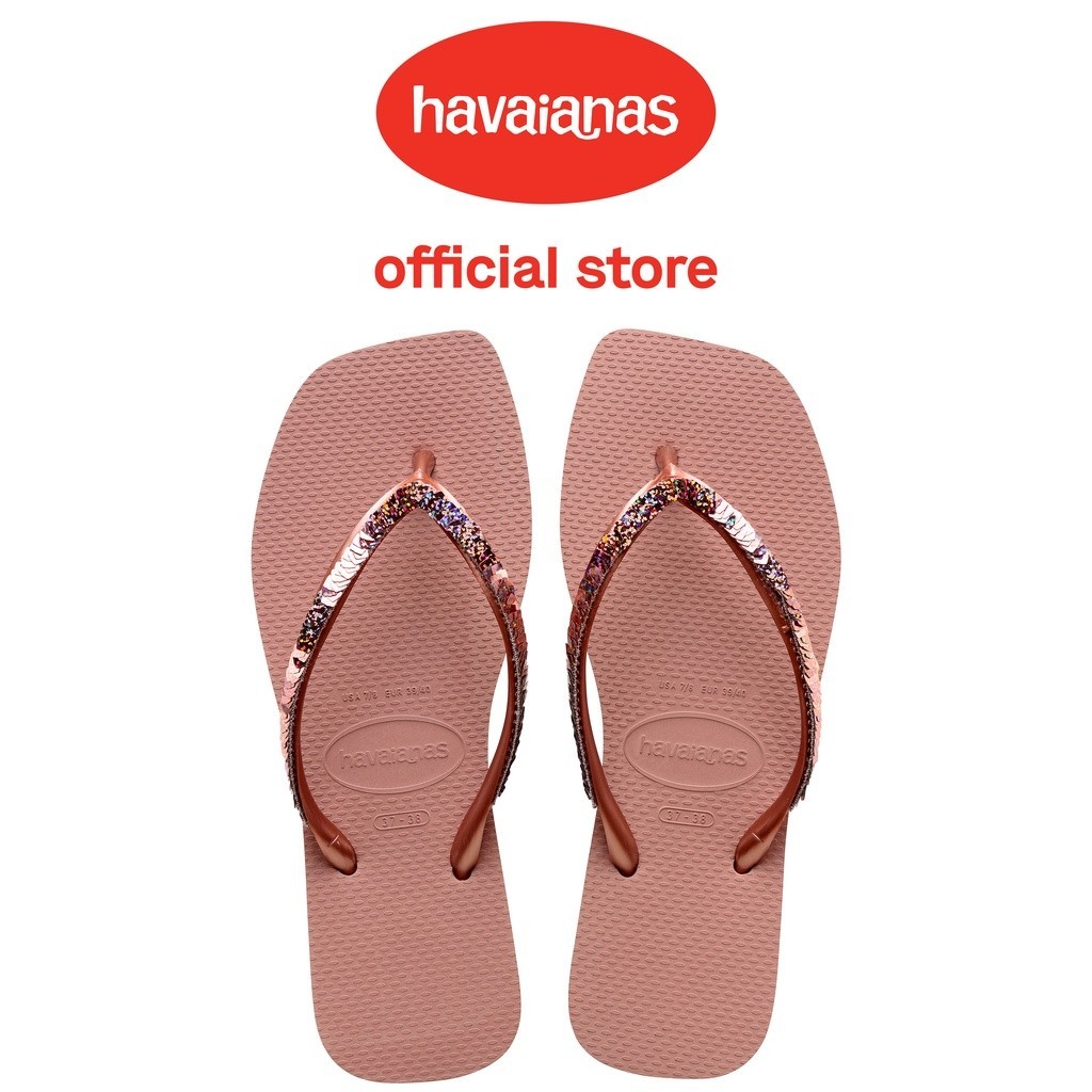 Havaianas 3544 Slim Square Magic Sequin - Crocus Rose - Sandal Wanita
