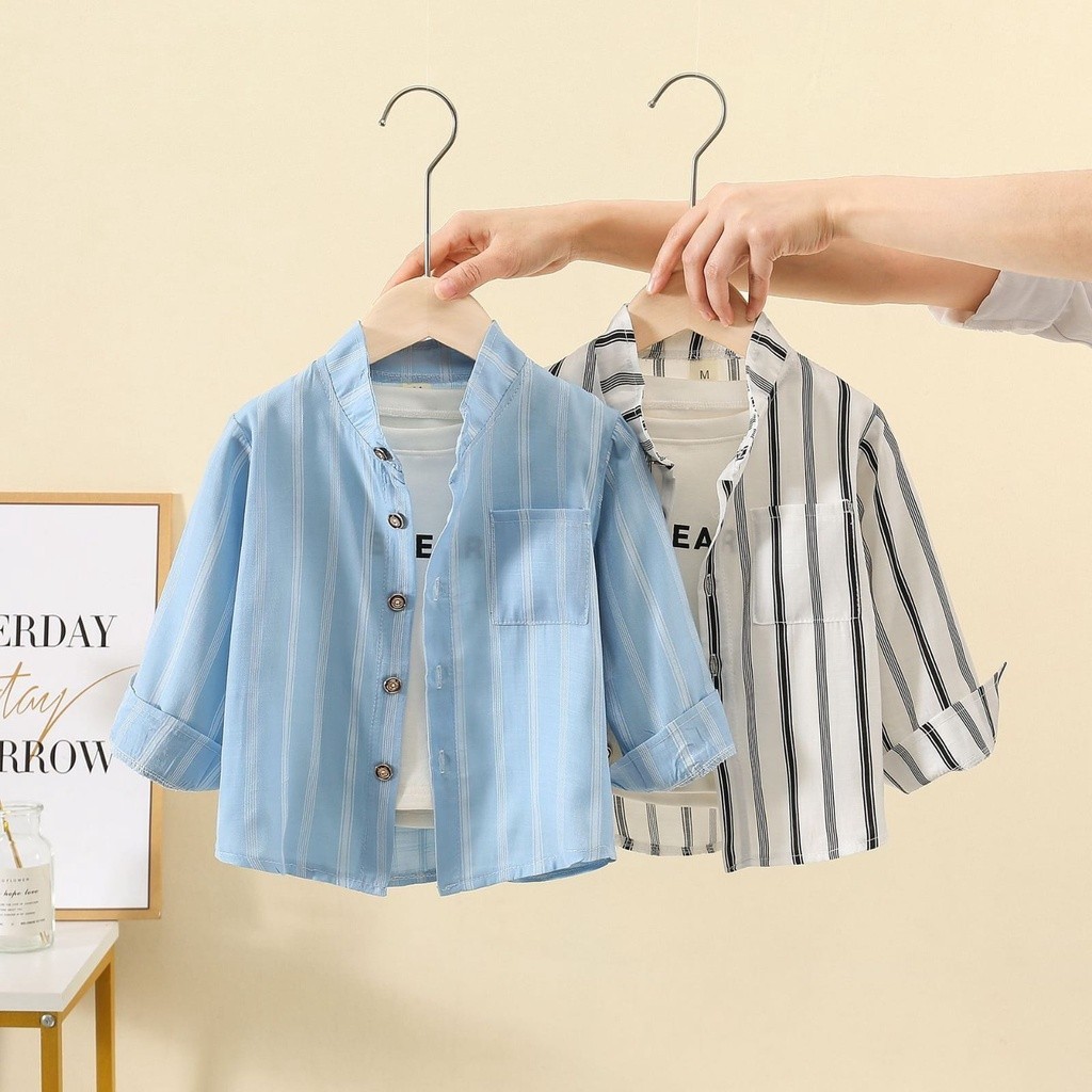 ATASAN KEMEJA HEYBRO EBV tanpa dalaman Kemeja Bayi Anak Balita Laki-laki Lengan panjang Berkualitas