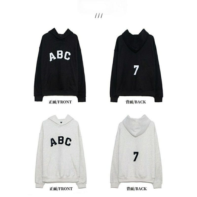 S - XXXXXL(6XL) Hoodie ABC + 7 JaeHyun Beige krem Putih JUMBO BIGSIZE OVERSIZE Jaket Sweatshirts Jae