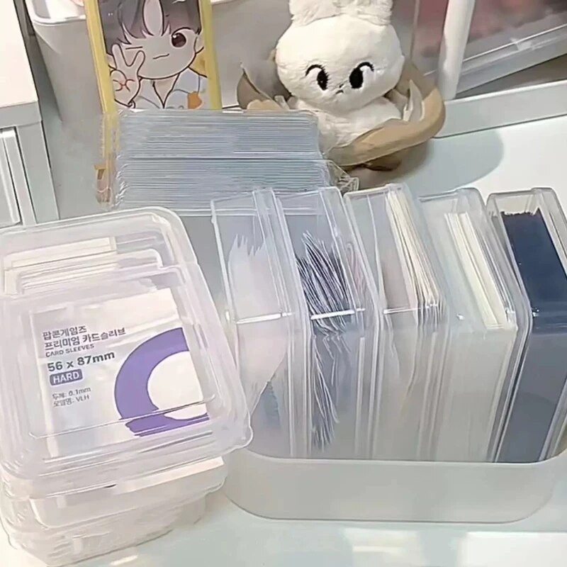 

Transparent Storage Box 3inch Korean Kpop idol Photo Small Card Classification Desk Organizer Storage Box Stationery For Popcorn