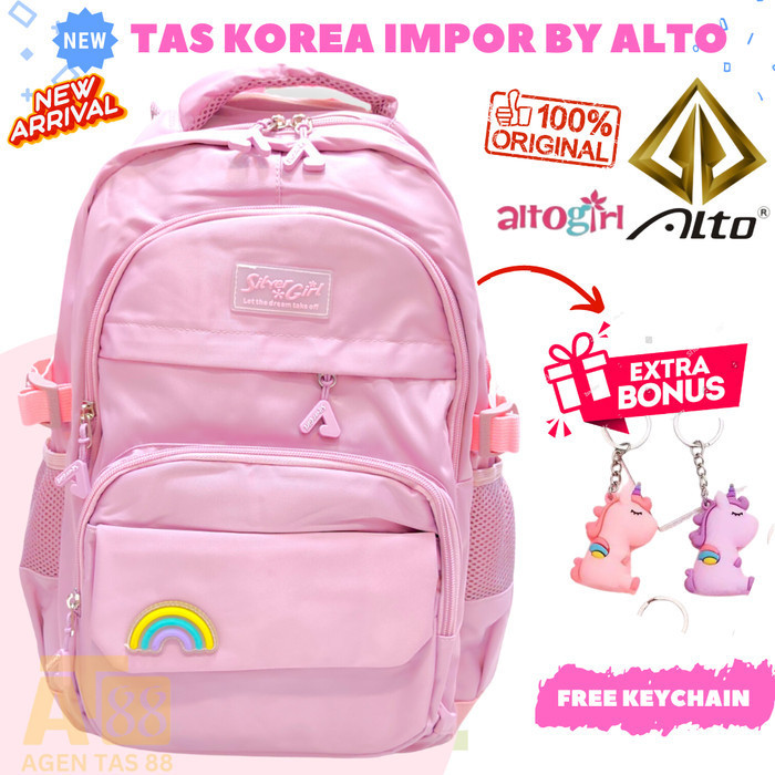 TAS RANSEL ANAK SEKOLAH PEREMPUAN SD SMP SMA SILVER GIRL ALTO GIRL ORI - A8