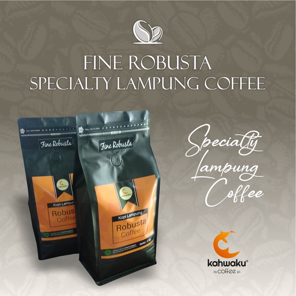

Kopi Robusta Lampung Premium KAHWAKU - Bubuk & Biji Sangrai 1Kg, Rasa Otentik & Kualitas Fine Coffee