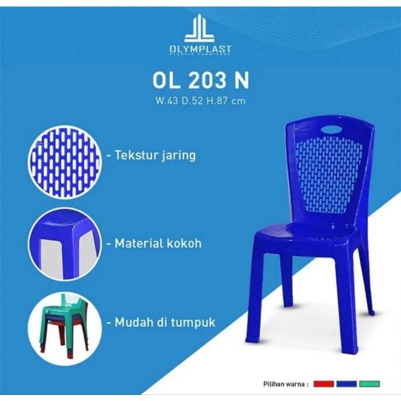 Kursi Bangku Plastik Sandar Olymplast OL 203 N