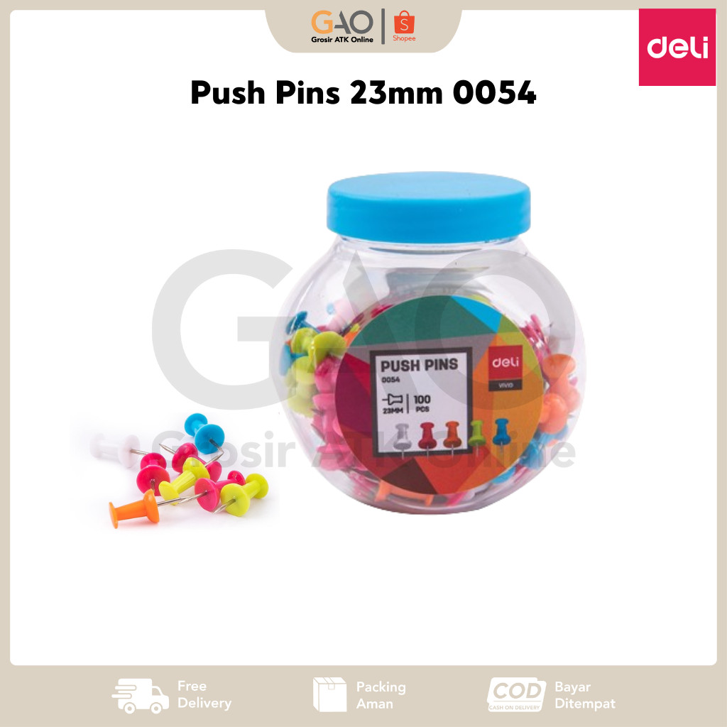 

Push Pins Deli 23mm 100pcs 0054