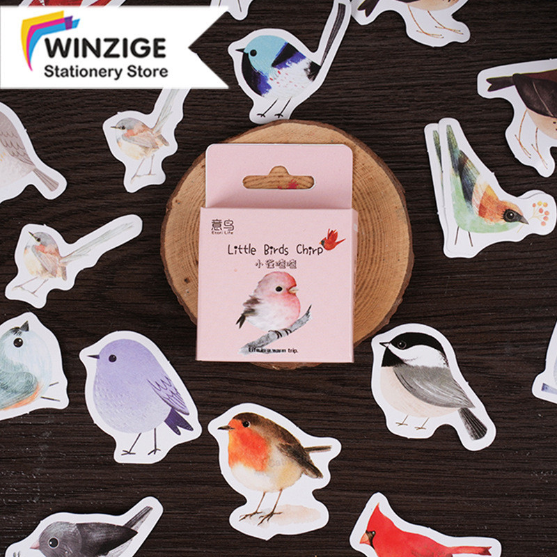 

Winzige 45Pcs Stiker Lucu Burung Sticker Jurnal Scrapbook Sticker Vintage Korea Dekorasi Sticker Deco Journal Planner Diary Sticker