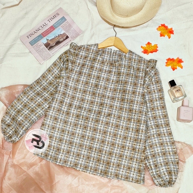 Baju Blouse Atasan Wanita Kekinian Outfit Fashion Casual YUNA OOTD Murah Premium