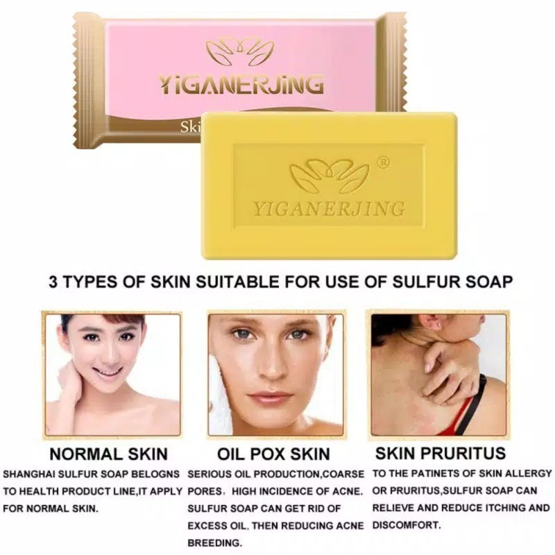 PROMO Yiganerjing Sabun Sulfur penyakit eksim anti bakteri psoriasis dermatitis kudis kurap panu jam