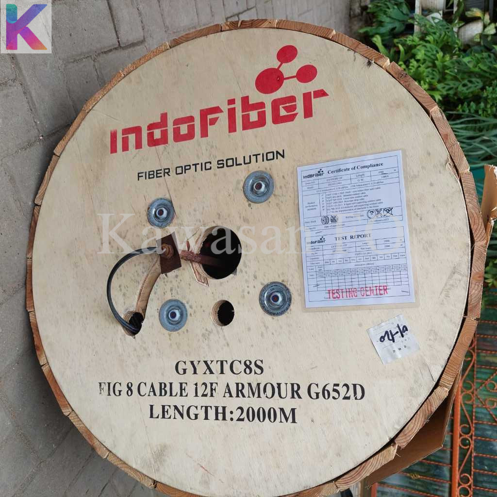 12 Core Armour /Armor/ Kabel Udara 12 Core Armored Figure8 2km IndoFiber