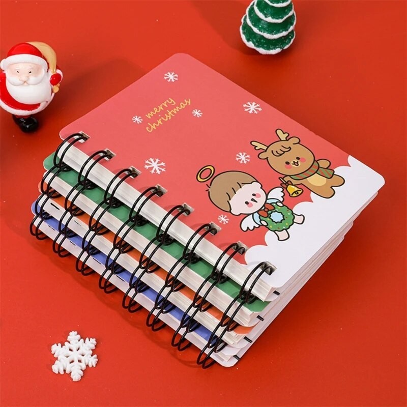 

Mini Christmas Series Coil Notepad Cute Small Book School Supplies Kid Gift Portable Notebook Memo Stationery Student