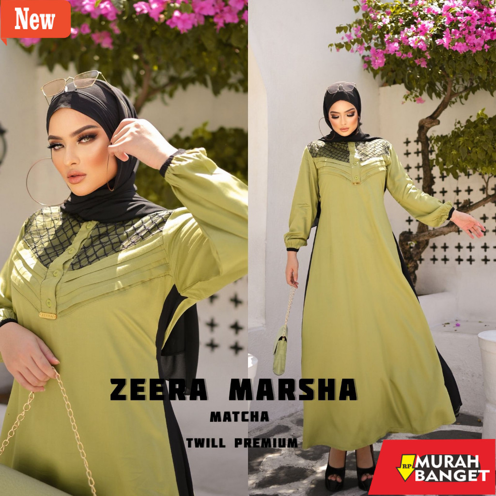 baju lebaran ala Timur Tengah- ZEERA - MARSHA MAXI DRESS GAMIS TWILL PREMIUM