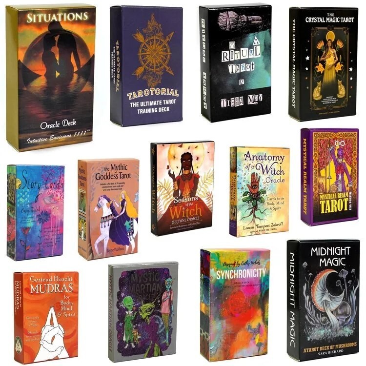 HOT 400 Style Tarot Cards Oracle Golden Art Nouveau The Green Witch Universal Celtic Thelema Steampu