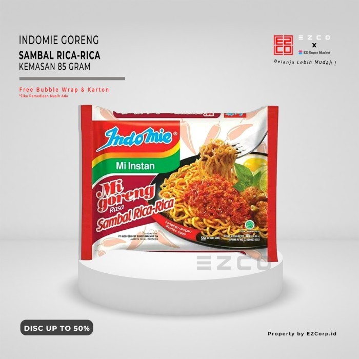 

INDOMIE GORENG RASA SAMBAL RICA RICA KEMASAN 85 GRAM