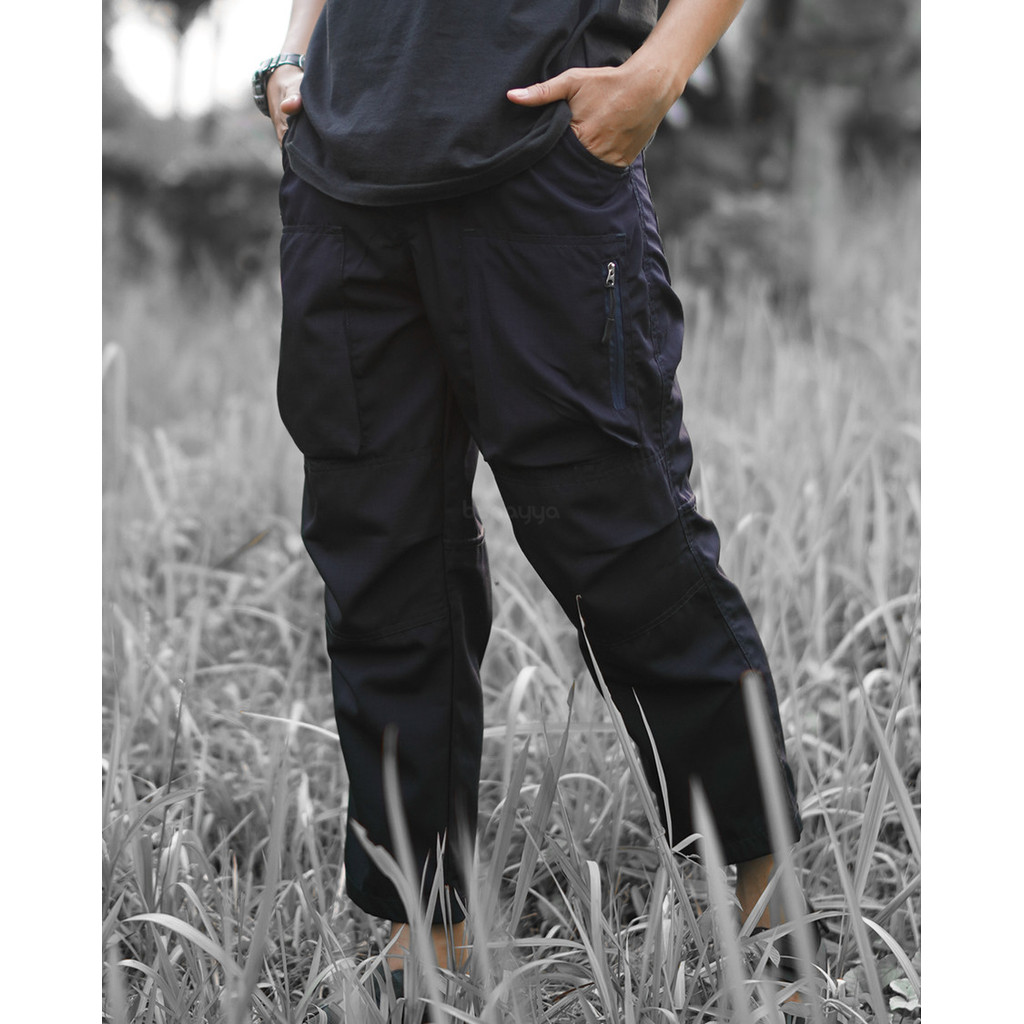 Sirwal Outdoor Bunayya Warna Dongker Celana Panjang Anak dan Dewasa Bahan Katun Ripstop Premium Nyam